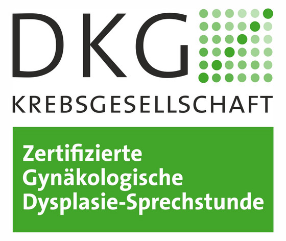 Logo der Deutschen Krebsgesellschaft zur Zertifizierung als gynäkologische Dysplasie-Sprechstunde